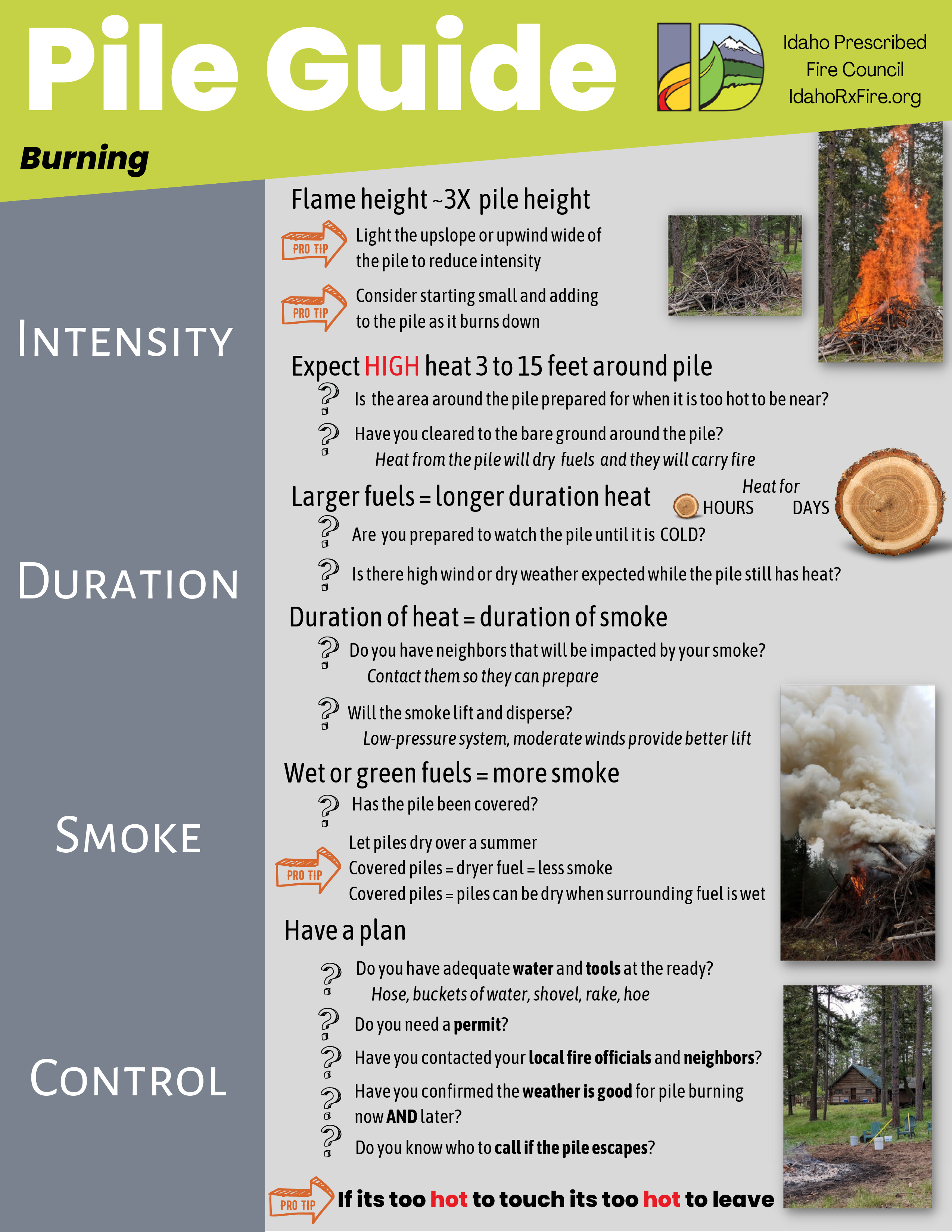 Idaho PFC Pile Guide Burning graphic