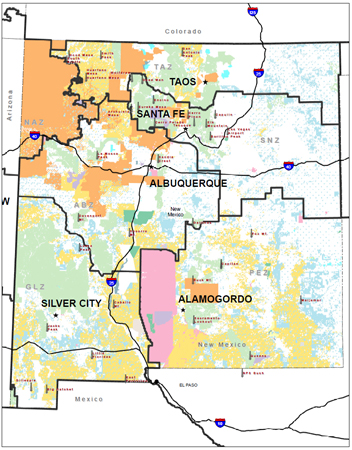 New Mexico Repeaters map graphic