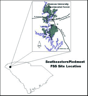 Fire and Fire Surrogates Study  Southeastern Piedmont (Clemson, SC) Site Location