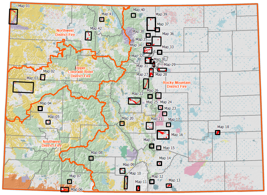 Colorado Aquatic Invasive Species Locations map graphic